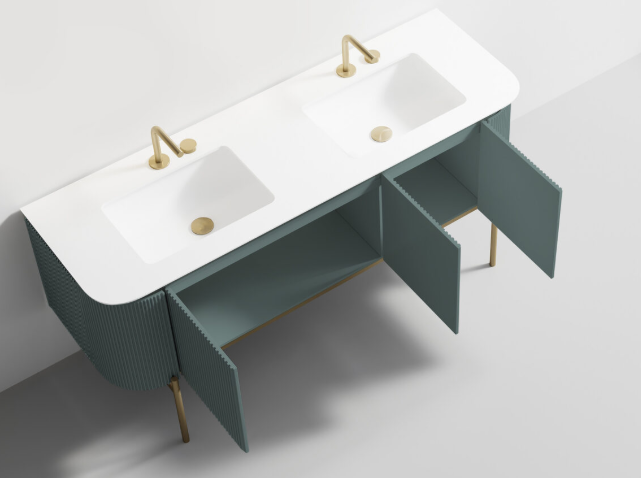 Crocky Double Jade Green Vanity Unit